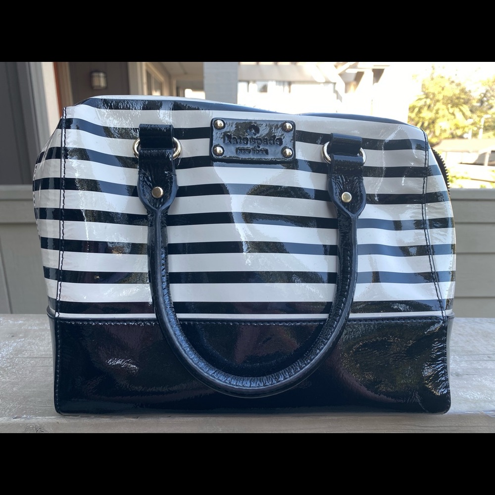Kate spade black and white striped bag
